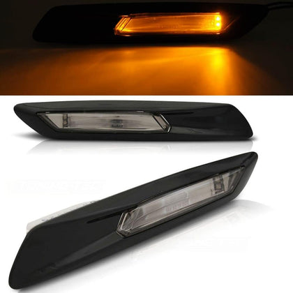 LED Seitenblinker Set für BMW 5er F10 F11 schwarz glanz smoke 2010 bis 2013