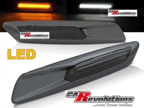 LED Seitenblinker Carbon Look für BMW E60 E81 E90 E92, dynamisch leuchtend