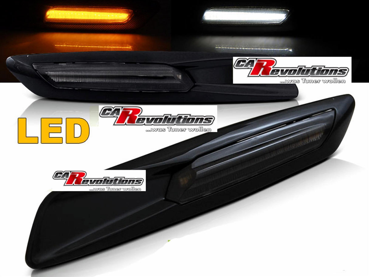 LED Seitenblinker Set schwarz glanz  für BMW E60/61 E81/82/87/88 E90/91 E92/93