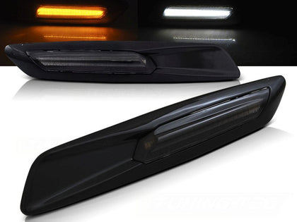 LED Seitenblinker Set für BMW E60/61 E81/82/87/88 E90/91 E92/93 schwarz glanz