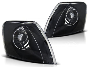 Schwarze Frontblinker für VW Passat B5 11/96-08/00, Paar Scheinwerfer mit Klarglas