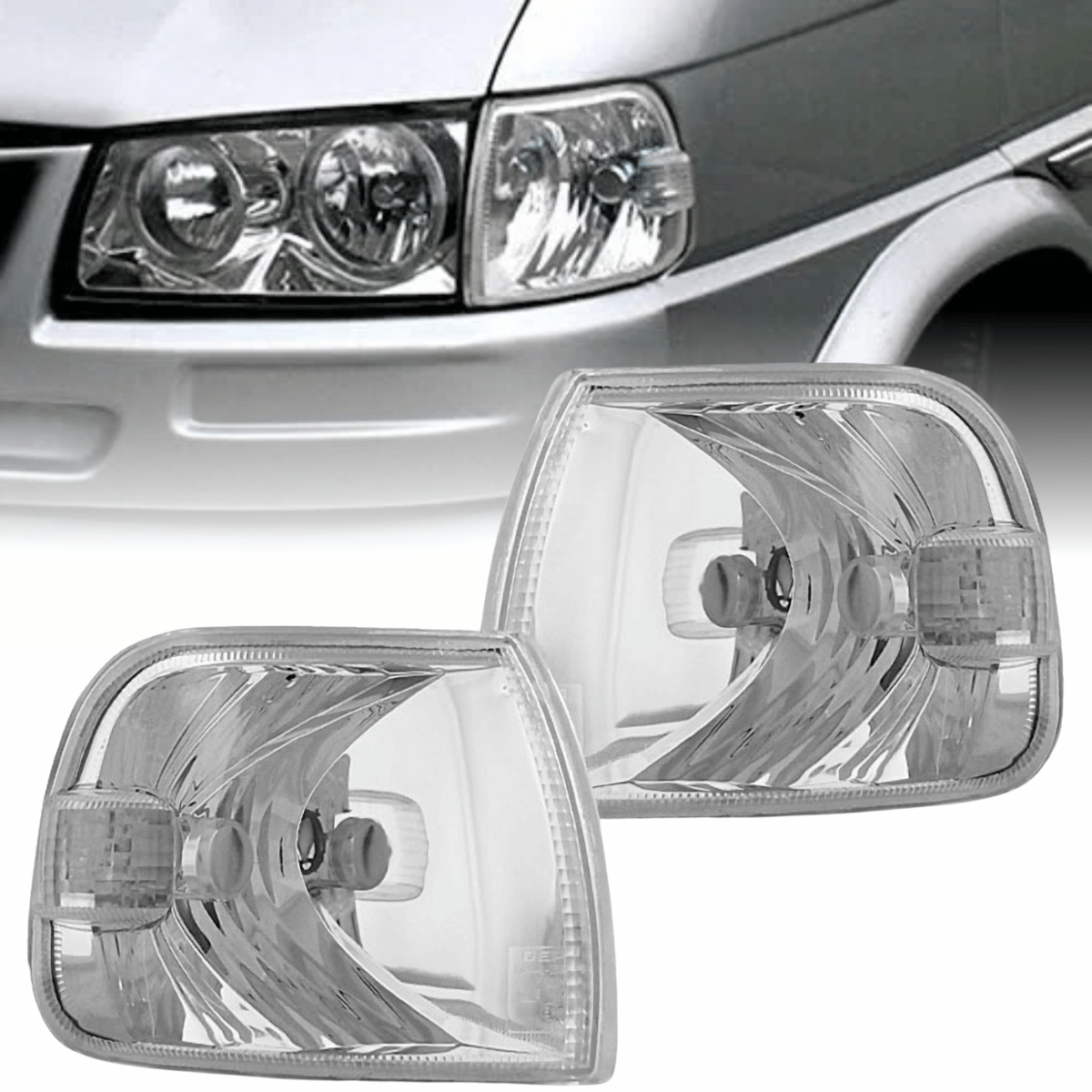 Frontblinker in chrom für VW T4 08.1996-03.2003 Multivan Caravelle Klarglas