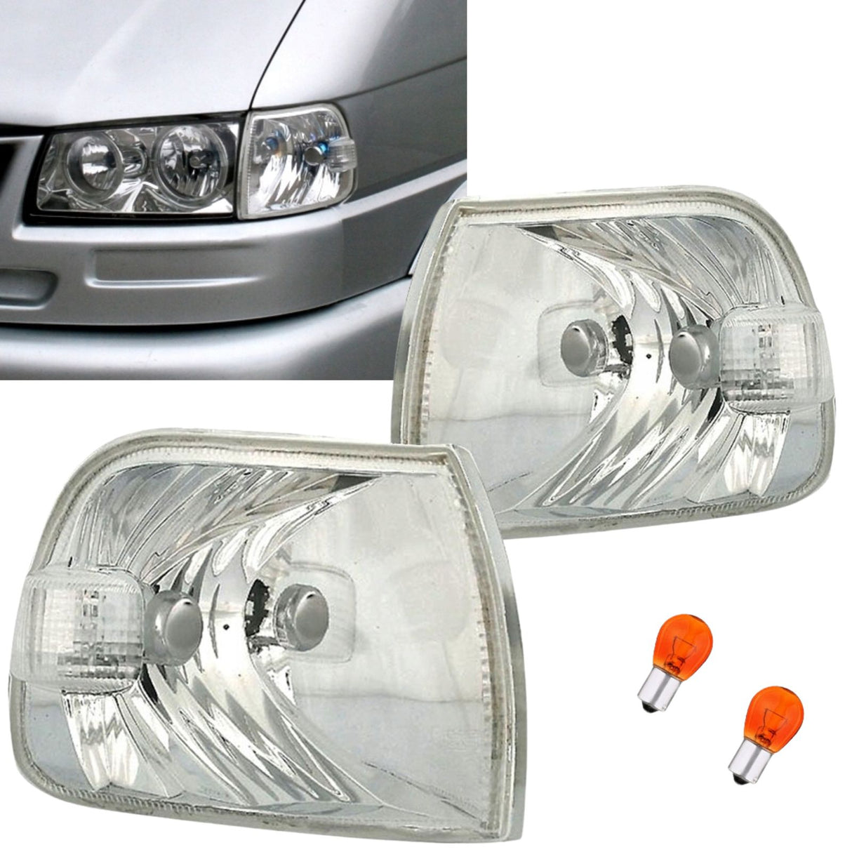 Frontblinker in chrom für VW T4 08.1996-03.2003 Multivan Caravelle Klarglas