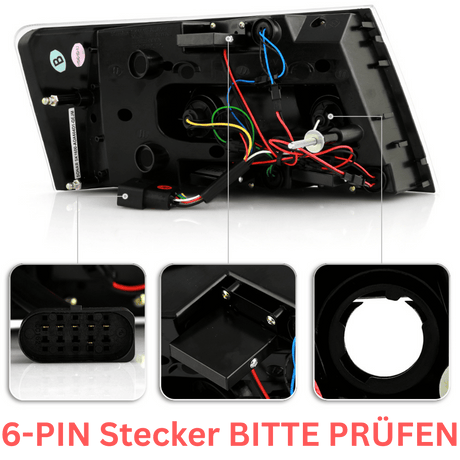 LED Rückleuchten Set in Smoke für Audi A6 C6 Limousine 04.2004-2008 6-poliger Stecker