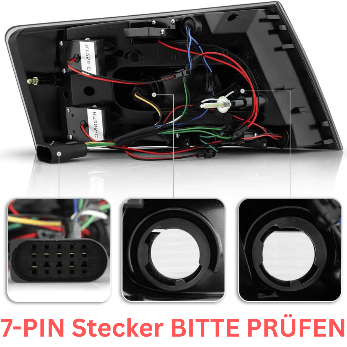 LED Rückleuchten Set Chrom für Audi A6 C6 Limousine 04.2004-2008 mit Light Bar, 7-poliger Stecker