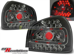 LED Rückleuchten schwarz Audi A3 8L 96-00, Tuning Rücklichter Set mit roten Akzenten