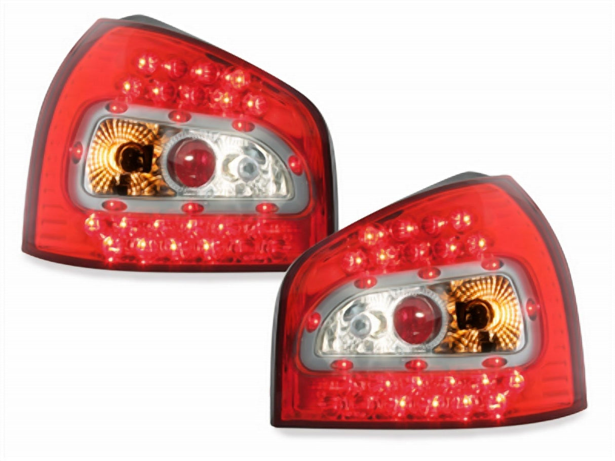 LED Rückleuchten Set rot chrom für Audi A3 8L 08.1996-08.2000