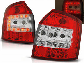 LED Rückleuchten rot chrom Audi A4 B6 Avant 2000-2004 Set, Tuning Rücklichter