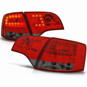 LED Rückleuchten rot für Audi A4 B7 Avant, rot-schwarzes Design, Tuning Zubehör