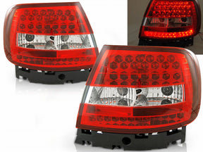 LED Rückleuchten rot für Audi A4 B5, Set mit Hexagon-Design, Tuning Zubehör