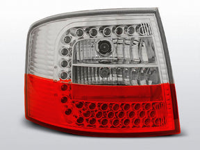 LED Rückleuchten rot weiß Audi A6 Avant 97-04, Tuning Rücklichter Set