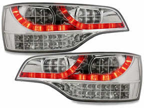 LED Rückleuchten Set chrom Audi Q7 2006-2009 mit roten Akzenten und vielen LEDs