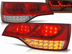 LED Rückleuchten rot für Audi Q7 2006-2009, Tuning Rücklichter Set mit gelben LEDs