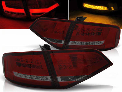 Led LightBar Rückleuchten in rot smoke für Audi A4 B8 Limo 2008-2011