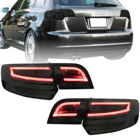 LED Rückleuchten smoke Audi A3 8P Sportback 2003-2008 mit roten Leuchtstreifen
