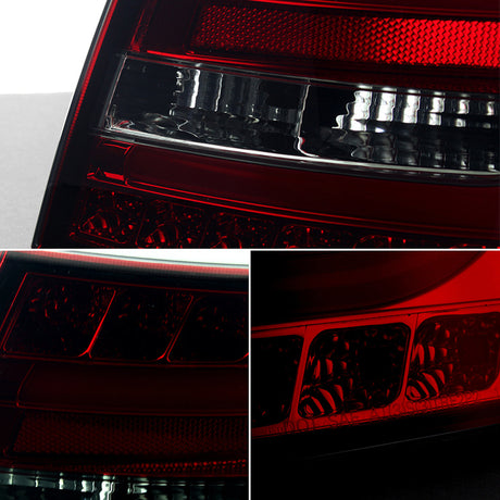 LED Rückleuchten Set Rot / Smoke für Audi A6 C6 Limousine 04.2004-2008 mit Light Bar, 7-poliger Stecker