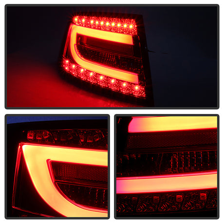 LED Rückleuchten Set Rot / Smoke für Audi A6 C6 Limousine 04.2004-2008 mit Light Bar, 7-poliger Stecker