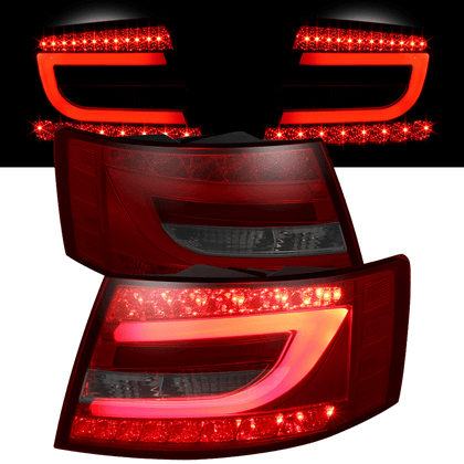 LED Rückleuchten Set Rot / Smoke für Audi A6 C6 Limousine 04.2004-2008 mit Light Bar, 7-poliger Stecker