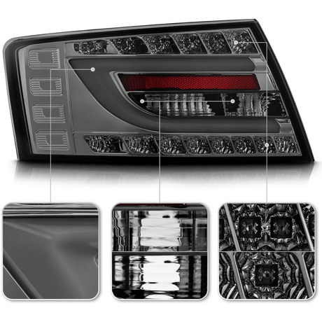 LED Rückleuchten Set Smoke für Audi A6 C6 Limousine 04.2004-2008 mit Light Bar, 7-poliger Stecker