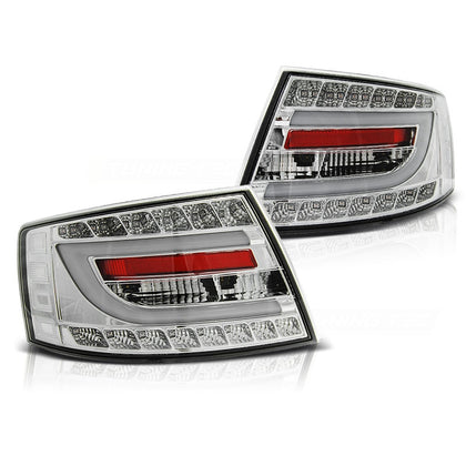 LED Rückleuchten Set Chrom für Audi A6 C6 Limousine 04.2004-2008 mit Light Bar, 7-poliger Stecker