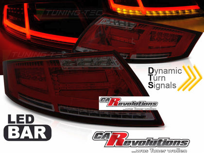 Led Rückleuchten dynamische Blinker 8S Look in rot smoke für Audi TT 8J 04.2006-02.2014
