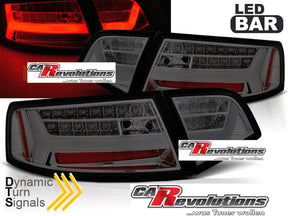 Led Rückleuchten dynamische Blinker S6 Look in rauchglas für Audi A6 C6 4F Limo 2008--2011 - CR Tuning
