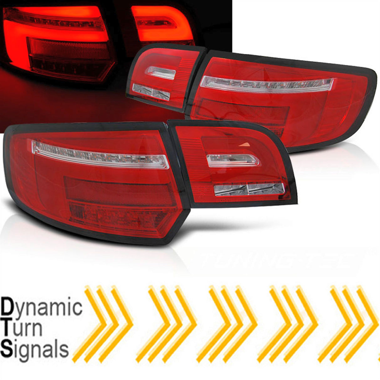 LED dynamische Rückleuchten Set für Audi A3 8P Sportback 2003 bis 2008-  in rot