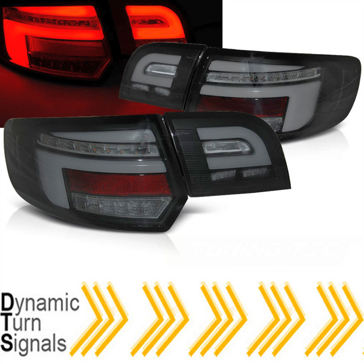 LED dynamische Rückleuchten Set für Audi A3 8P Sportback 2003 bis 2008-  schwarz klar