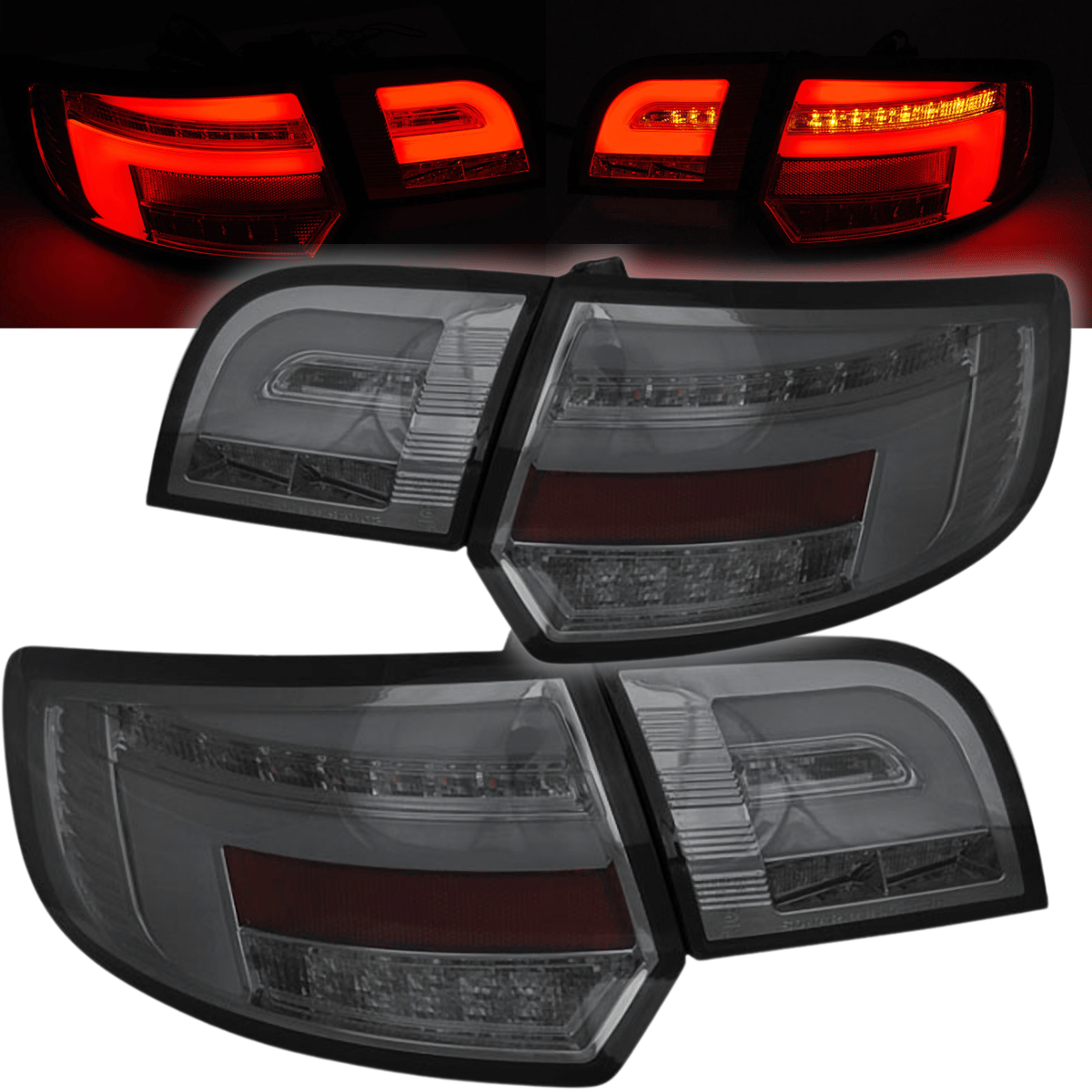 Voll LED Rückleuchten Set Smoke für Audi A3 8P FL Sportback 2009-2012 mit dynamischen Blinkern