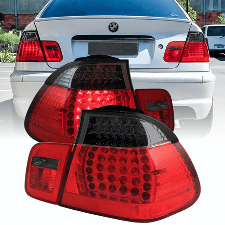 LED Rückleuchten rot smoke für BMW 2er E46 Limousine, rote Rückleuchten mit LED-Technik