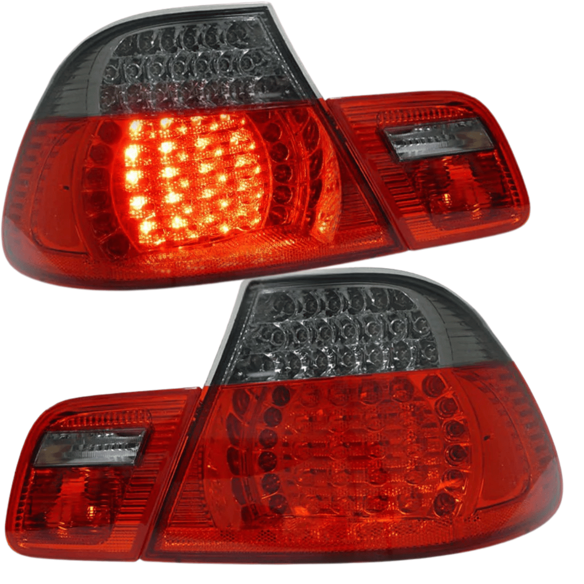 leuchten Set rot mit getönten Blinkern und Bremslicht für BMW E46 LED Rück