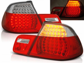 LED Rückleuchten Set smoke für BMW 3er E46 Coupe, rote und gelbe LEDs, Tuning Zubehör