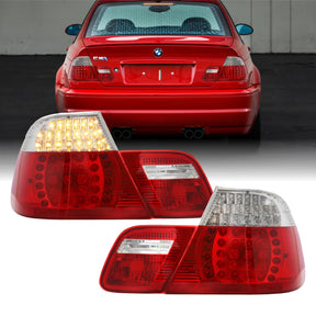 LED Rückleuchten rot weiß für BMW E46 Coupe 99-03, Tuning Heckleuchten Set