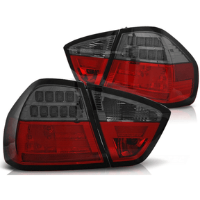 LED Lightbar Rückleuchten rot smoke für BMW 3er E90, Rücklichter Set rot getönt