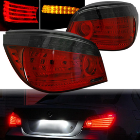 LED Rückleuchten rot für BMW E60 03-07, rot getönt, mit Blinker und Bremslicht