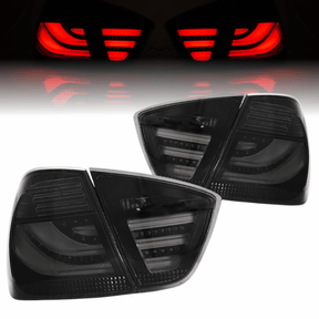 LED Lightbar Rückleuchten Smoke Schwarz BMW 3er E90 Limousine 03.2005–08.2008 mit LED Blinker