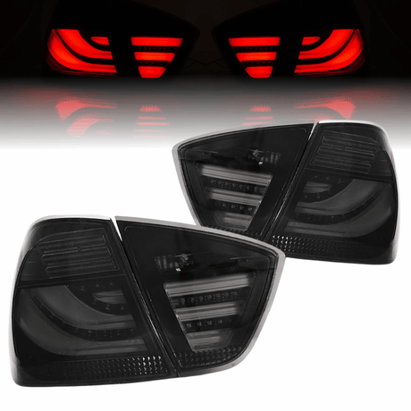 LED Lightbar Rückleuchten Smoke Schwarz BMW 3er E90 Limousine 03.2005–08.2008 mit LED Blinker