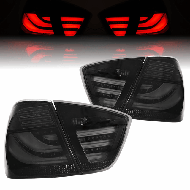LED Lightbar Rückleuchten Smoke Schwarz BMW 3er E90 Limousine 03.2005–08.2008 mit LED Blinker