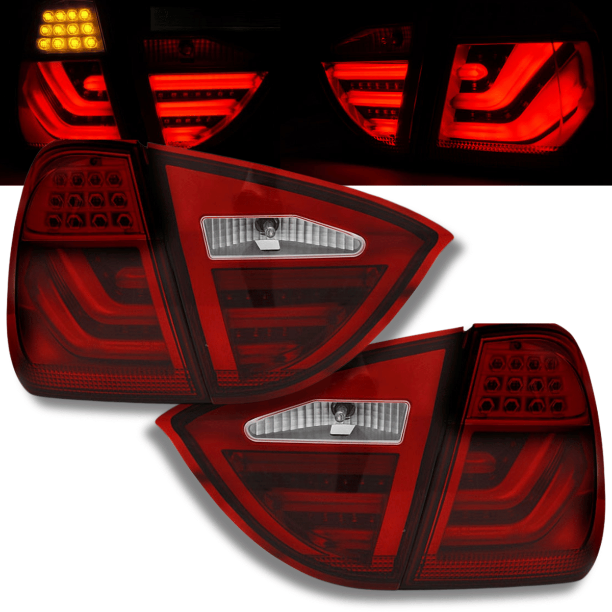 LED LightBar Rückleuchten Set Rot für BMW 3er E91 Touring 2005-2008