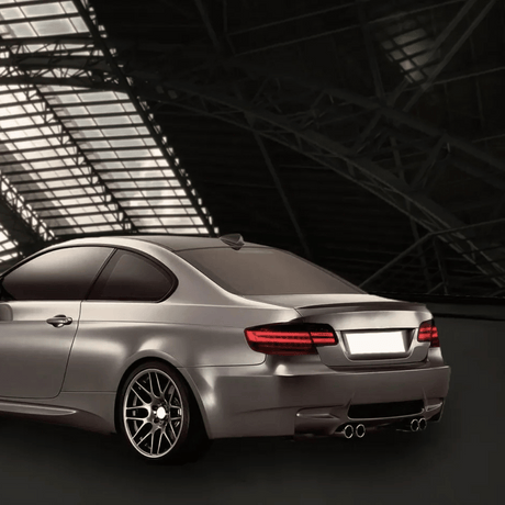 leuchten und Sportauspuff von CR-Tuning für BMW E92 M3 Heckansicht mit LED Rück
