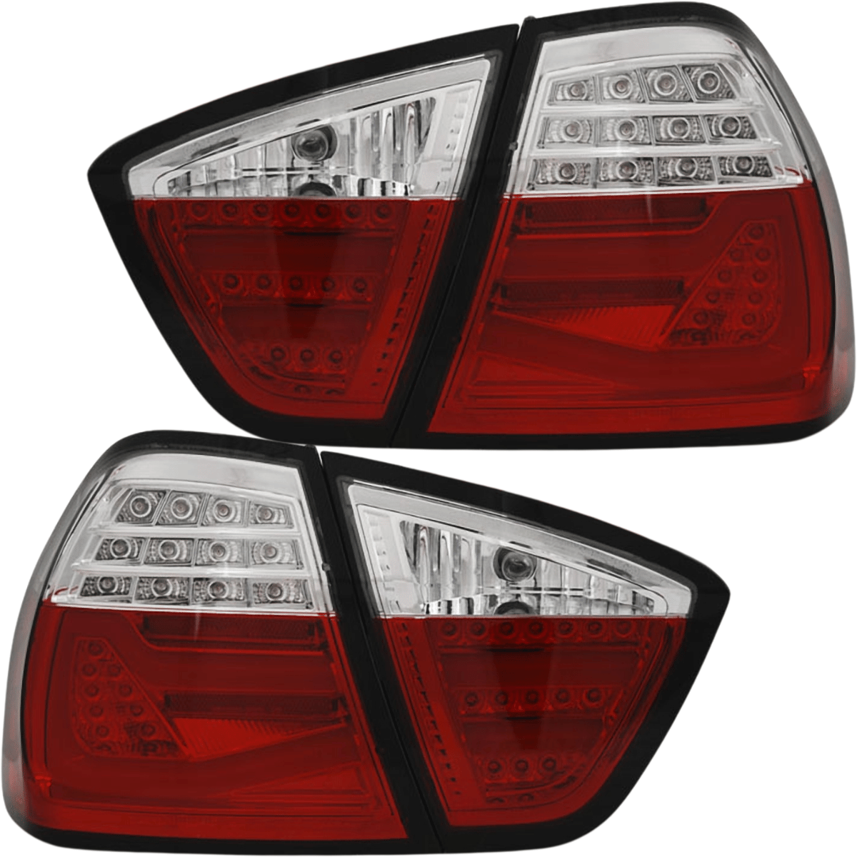 LED Lightbar Rückleuchten Set Rot-Weiß für BMW 3er E90 03.2005-08.2008