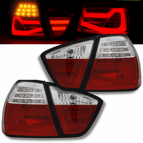 LED Lightbar Rückleuchten Rot-Weiß für BMW 3er E90, dynamische Blinker, Tuning Zubehör