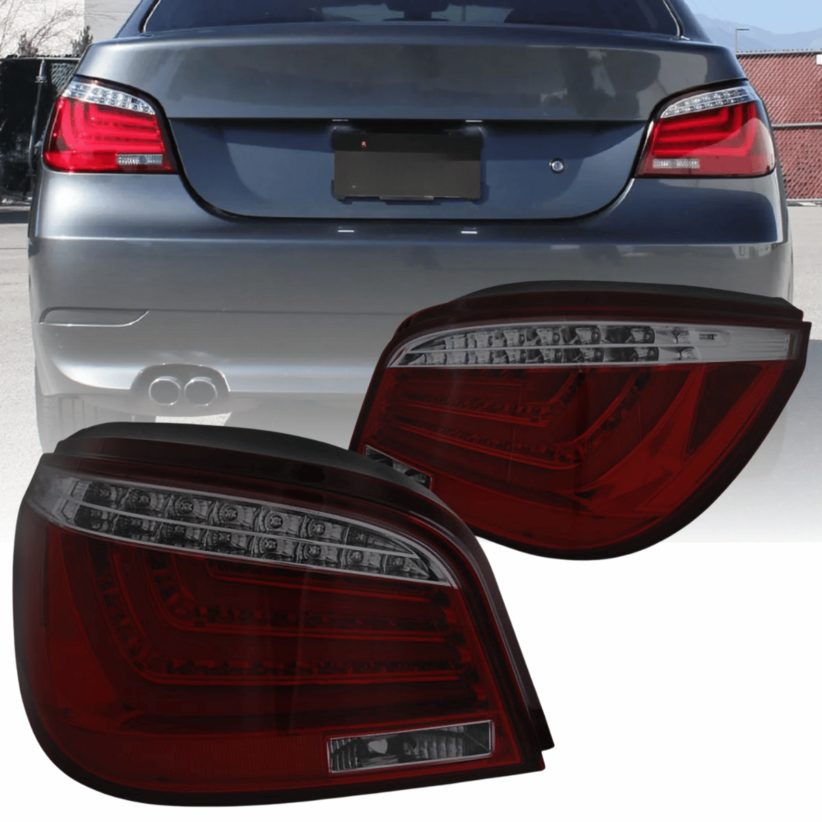 LED Lightbar Rückleuchten Set rot getönt für BMW E60 LCI 2007-2010, Rücklichter