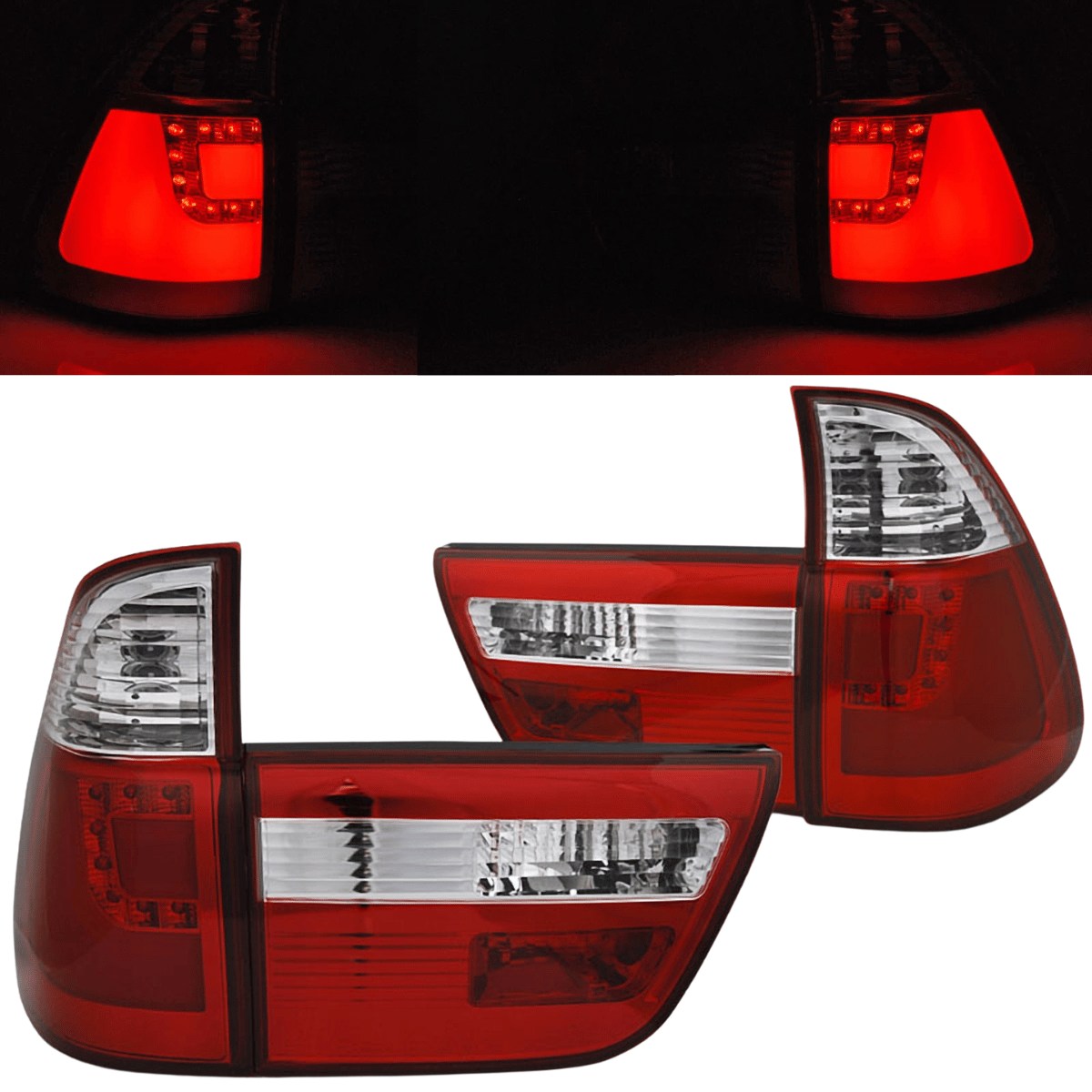 LED Rückleuchten Set Rot-Weiß für BMW X5 E53 09.1999-10.2003 Lightbar