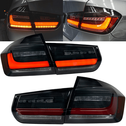 Voll LED Rückleuchten Set Schwarz für BMW 3er F30 Limousine 2011-2018 Dynamische Blinker & Lightbar