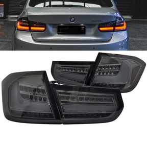 leuchten Set mit dynamischem Blinker und Lightbar für BMW 3er F30 Smoke LED Rück