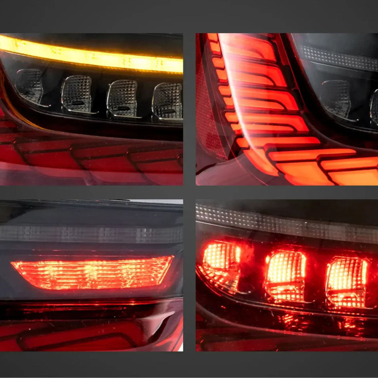 Voll OLED Rückleuchten Set in rot smoke für BMW 3er G20 2019–2022 dynamischer Blinker & Welcome Light
