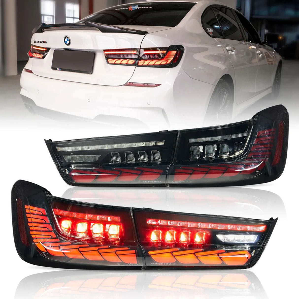 Voll OLED Rückleuchten Set in smoke für BMW 3er G20 2019–2022 links rechts