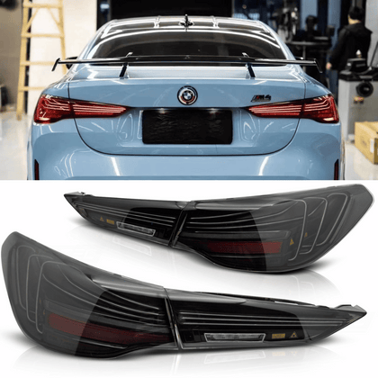 Voll LED Laser Rückleuchten Set Smoke für BMW 4er G22 / G23 ab 2020 mit dynamischen Blinkern