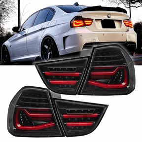 Voll LED LightBar Rückleuchten Set Schwarz BMW 3er E90 LCI Limousine 2009-2011 dynamische Blinker